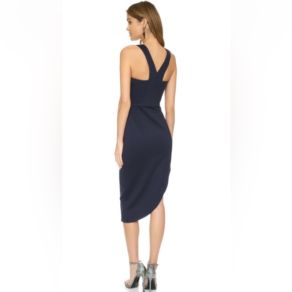 Nicholas Elegant navy blue Asymmetrical Dress - Picture 3 of 14